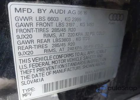 2017 Audi Q7 3.0T Premium z USA, uszkodzony, nr VIN WA1LAAF78HD023044